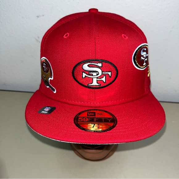 New Era x Just Don x San Francisco 49ers 59FIFTY Fitted Hat Cap Red - Picture 1 of 9